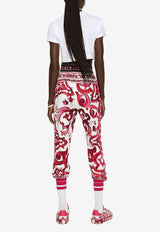 Dolce & Gabbana Majolica Print Track Pants FTCX2T FPIAI H63TN Pink