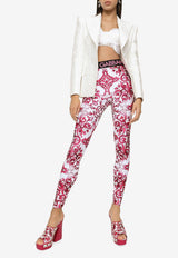 Dolce & Gabbana Majolica Print Leggings FTCX3T FPGBM H83TN Pink