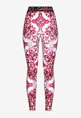 Dolce & Gabbana Majolica Print Leggings FTCX3T FPGBM H83TN Pink