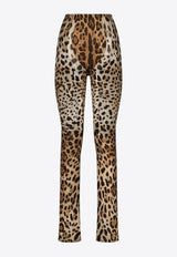 Dolce & Gabbana Leopard Print Marquisette Pants Beige FTCXKT FSSF7 HY13M