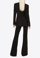 Dolce & Gabbana Milano Button Flared Pants Black FTCYCT FUGI7 N0000
