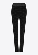 Dolce & Gabbana Logo Monogram Jersey Leggings Black FTCYWT FJ7DL N0000