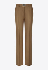 Dolce & Gabbana DG Logo Plaque Straight-Leg Pants Camel FTCZIT GDBWW M0887
