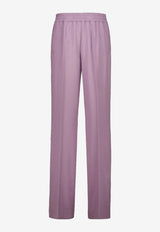Dolce & Gabbana Straight-Leg Wool Tailored Pants Purple FTDIHT FUBGC F0889