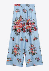 Dolce & Gabbana Floral Print Silk Twill Pants Multicolor FTDIVTIS11I/S_DOLCE-HC5ZO