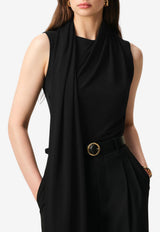AMI PARIS Sleeveless Lavalliere Top Black FTP827.JE0223_BLACK