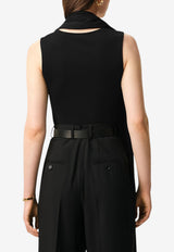 AMI PARIS Sleeveless Lavalliere Top Black FTP827.JE0223_BLACK