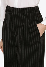 AMI PARIS Wool Pinstripe Tailored Pants Black FTR418WV0040/O_AMI-0013