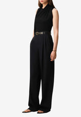 AMI PARIS High-Waist Wide-Leg Wool Pants Black FTR858.WV0194_BLACK