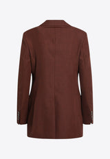 Max Mara Fumetto Double-Breasted Jacket in Wool Chestnut FUMETTOCO/R_MAXM-002