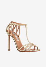 Aquazzura Forever More 105 Leather Sandals FVMHIGS0-SSYSOG SOFT GOLD