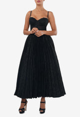 Zeena Zaki Pleated Maxi Dress with Jacket FW24/25-16-BLK Black