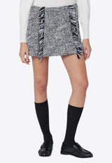 Patterned Wool-Blend Mini Skirt