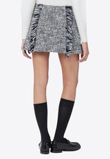 Patterned Wool-Blend Mini Skirt