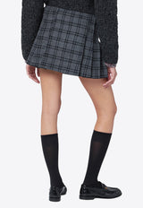 Patterned Wool-Blend Mini Skirt