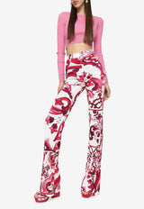 Dolce & Gabbana Rib-Knit Cropped Sweater FXL39T JBSE8 F0663 Pink