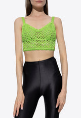 Dolce & Gabbana Crochet Knit Bralette Top Green FXL41T JFMO5 V4061
