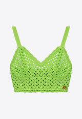 Dolce & Gabbana Crochet Knit Bralette Top Green FXL41T JFMO5 V4061