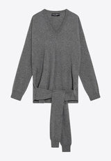 Dolce & Gabbana V-neck Cashmere Sweater Gray FXY21ZJBW0Q/R_DOLCE-N5822
