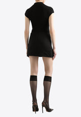 Dolce & Gabbana Ribbed Knit Polo T-shirt Black FXZ18T JFMHG N0000