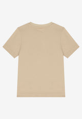 Hugo Boss Kids Boys Split Logo Print T-shirt Beige G00433/249_STONE