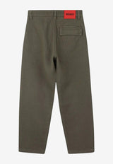 Hugo Boss Kids Boys Corduroy Pants Khaki G00469/65F_KHAKI