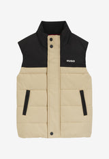 Hugo Boss Kids Boys Logo Print Padded Gilet Multicolor G00482/P90_BEIGE MULT