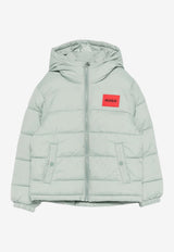 Hugo Boss Kids Boys Logo Patch Down Jacket Blue G00484/75F_BLUE