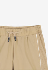 Hugo Boss Kids Boys Logo Track Shorts Beige G00992/23B_STONE