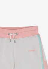 Hugo Boss Kids Girls Drawstring Track Shorts Off-white G01203/153_OFF-WHITE