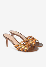 Gianvito Rossi Vyna 70 Nappa Leather Sandals G10016 70RIC NPSCHOM LAMB SILK CHOCOLATE Brown