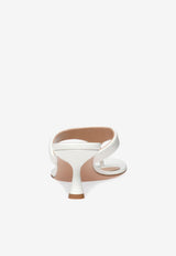 Gianvito Rossi Ascent 55 Thong Mules G10057 55LAC NAPBIAN LAMB WHITE