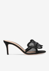 Gianvito Rossi Ilia 70 Butterfly Mules G10076 70RIC XARNENE RETE BLACK BLACK