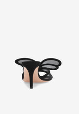 Gianvito Rossi Ilia 70 Butterfly Mules G10076 70RIC XARNENE RETE BLACK BLACK