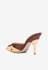 Gianvito Rossi Marea 95 Metallic Leather Mules Multicolor G10127 95RIC METRGBC ROSE GOLD+BRONZE+CABERNET