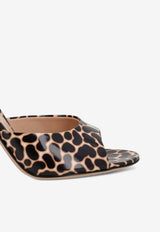 Gianvito Rossi 95 Leopard Print Leather Mules Brown G10155 95RIC NUIOPHI NUIT OPHIS