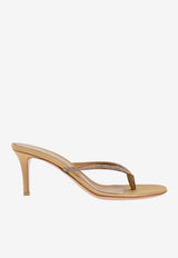 Gianvito Rossi India 70 Crystal Embellished Thong Sandals Gold G13270 70RIC CMIDOBR LIGHT BROWN + BRONZE