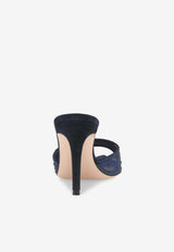Gianvito Rossi Rania 85 Crystal Mesh Mules Blue G15040.85RIC.COZDEDE DENIM DENIM