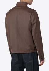 ZEGNA Wool Jacket with Stand-Up Collar Brown G154UGT26A2/R_ZEGNA-M96