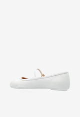 Gianvito Rossi Carla Leather Ballet Flats G22223 05GOM NAPBIAN LAMB WHITE