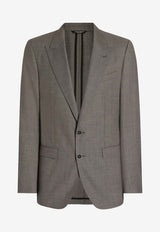 Dolce & Gabbana Single-Breasted Jacket in Bird's Eye Wool Gray G2NW0T FM2HM S8030