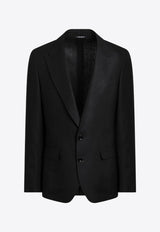 Dolce & Gabbana Single-Breasted Linen Blazer Black G2QS6TFU4MC/Q_DOLCE-N0000