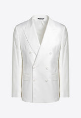 Dolce & Gabbana Double-Breasted Suit Jacket White G2TV8TGJ422/Q_DOLCE-W0001