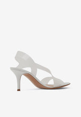 Gianvito Rossi Metropolis 70 PVC Sandals G31843 70RIC GSVBIBI PATENT WHITE WHITE