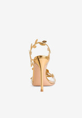 Gianvito Rossi Flavia 105 Sandals in Mirror-Effect Leather Gold G32407.15RIC.GMETRME TRASP MEKONG