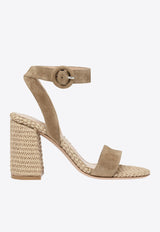 Luana 45 Suede and Raffia Heeled Sandals