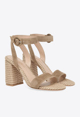 Luana 45 Suede and Raffia Heeled Sandals