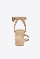 Luana 45 Suede and Raffia Heeled Sandals