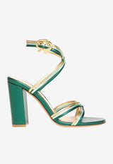 Gianvito Rossi Calissa 85 Leather Sandals G32588 85RIC NPSHUAM LAMB SILK HUNTER Green