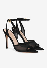 Gianvito Rossi Dorotea 105 Sandals G32611 15RIC COZNENE ORGANZA BLACK BLACK